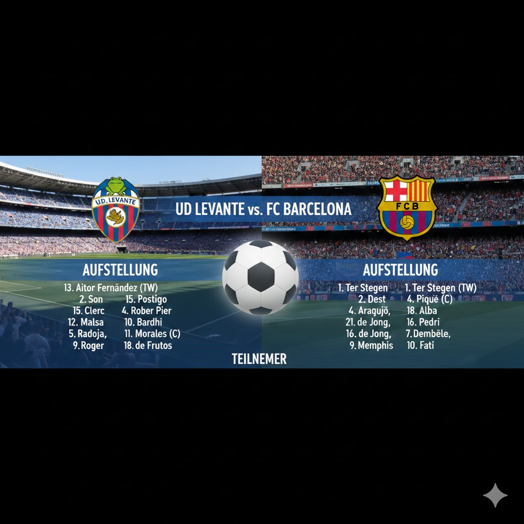 Aufstellungen: Teilnehmer: UD Levante gegen FC Barcelona – Vollständige Analyse