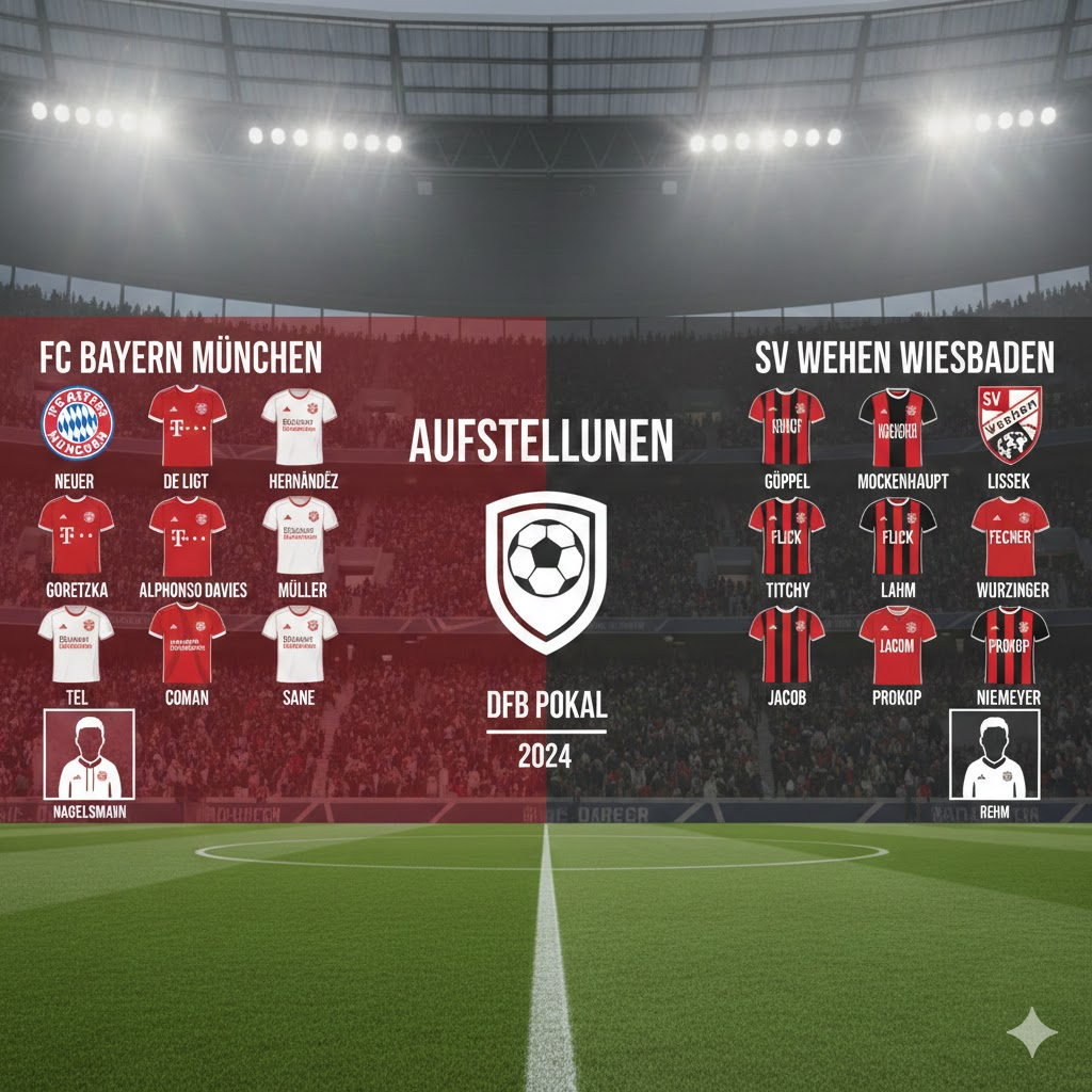 Aufstellungen: Teilnehmer: SV Wehen Wiesbaden gegen FC Bayern München – Komplette Analyse & Spielbericht