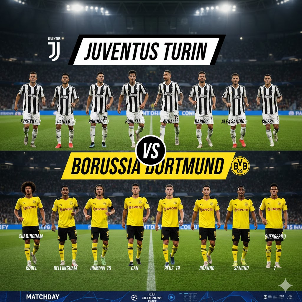 aufstellungen: teilnehmer: juventus turin gegen borussia dortmund