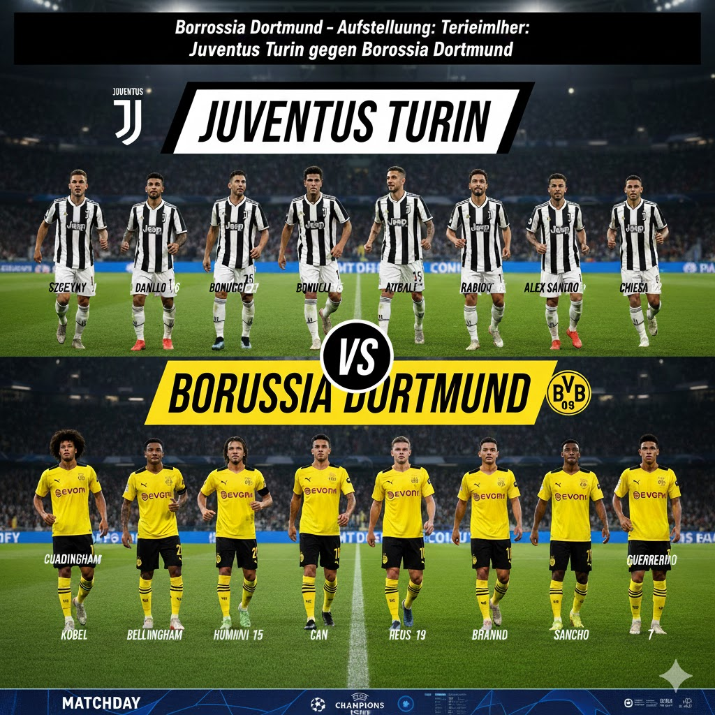 aufstellungen: teilnehmer: juventus turin gegen borussia dortmund