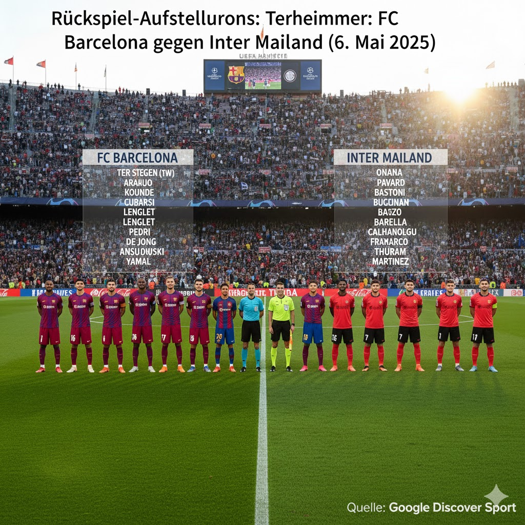 aufstellungen: teilnehmer: fc barcelona gegen inter mailand