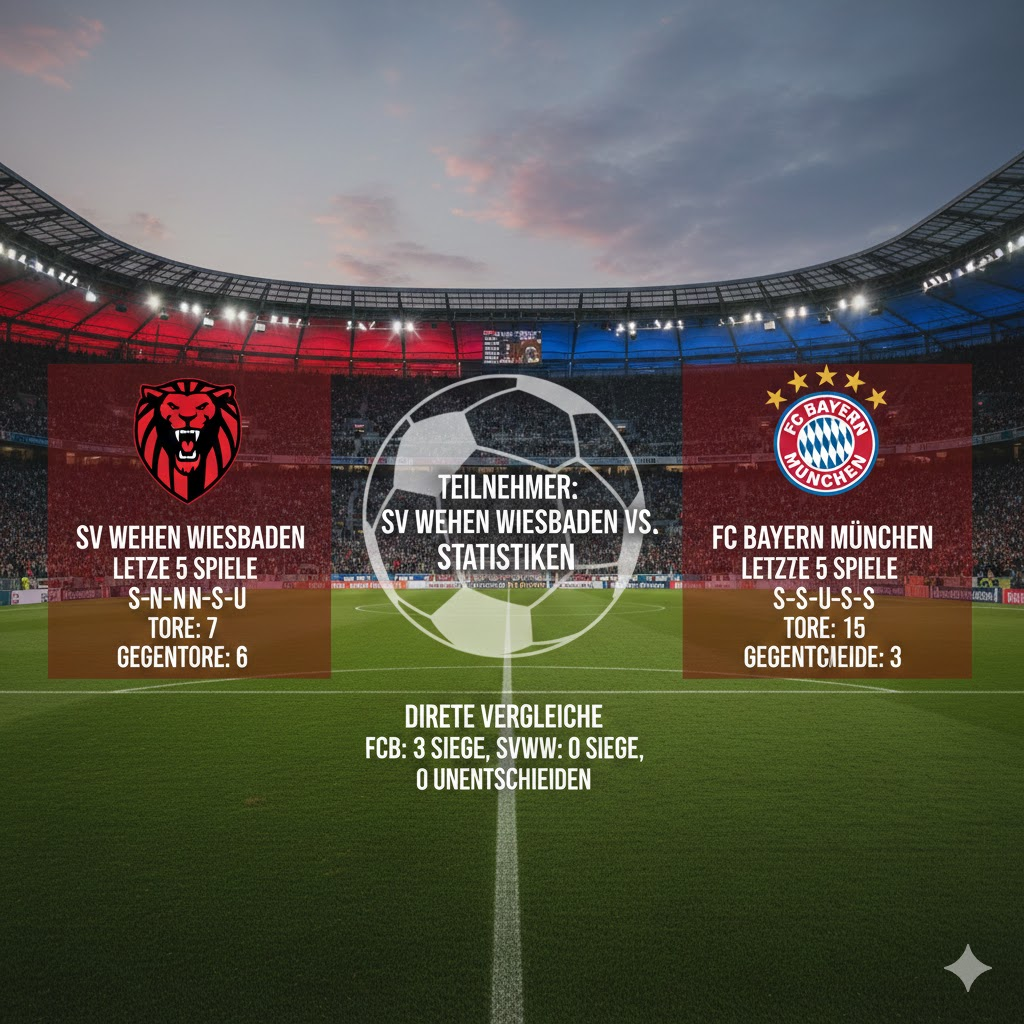 Teilnehmer: SV Wehen Wiesbaden gegen FC Bayern München Statistiken — Analyse & Spielbericht
