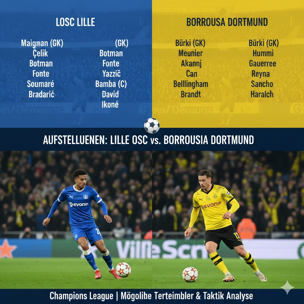 Aufstellungen: Teilnehmer: Lille OSC gegen Borussia Dortmund – Vollständige Analyse