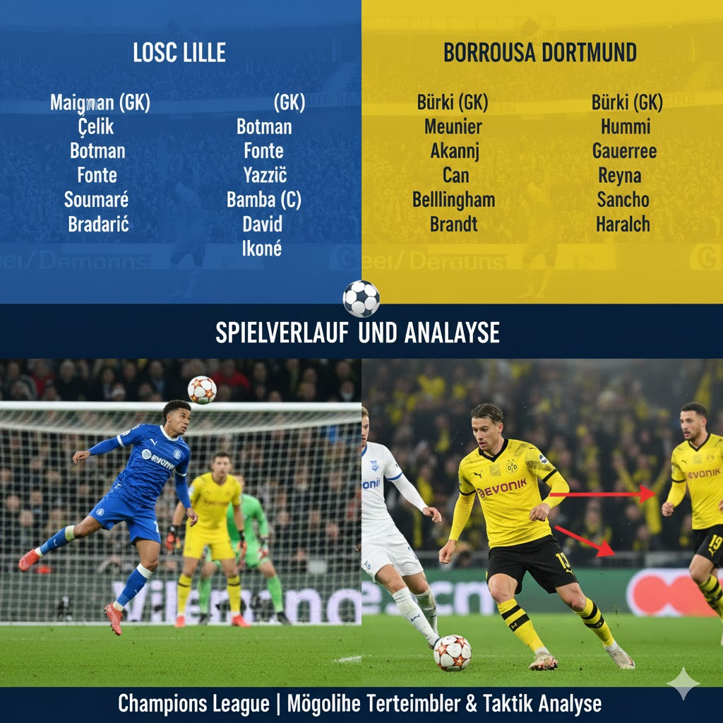 aufstellungen: teilnehmer: lille osc gegen borussia dortmund