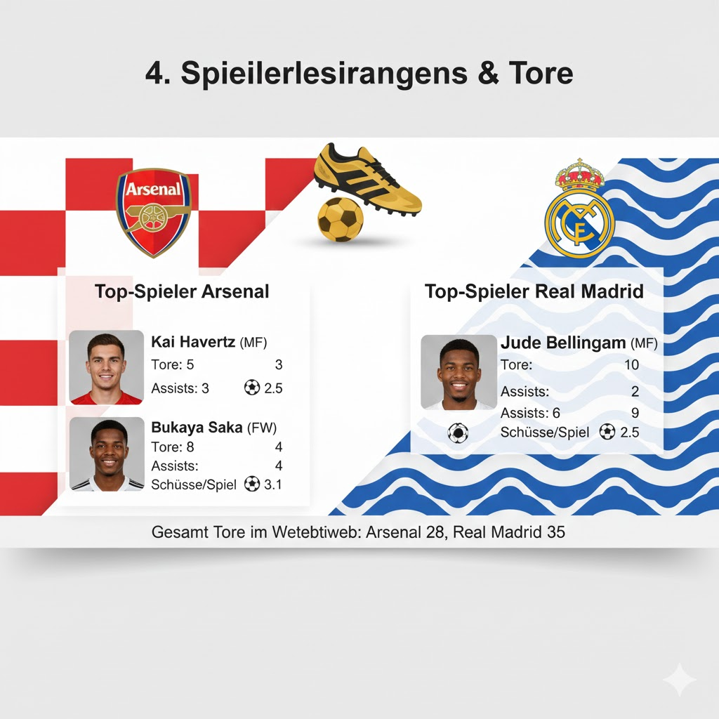 teilnehmer: fc arsenal gegen real madrid statistiken