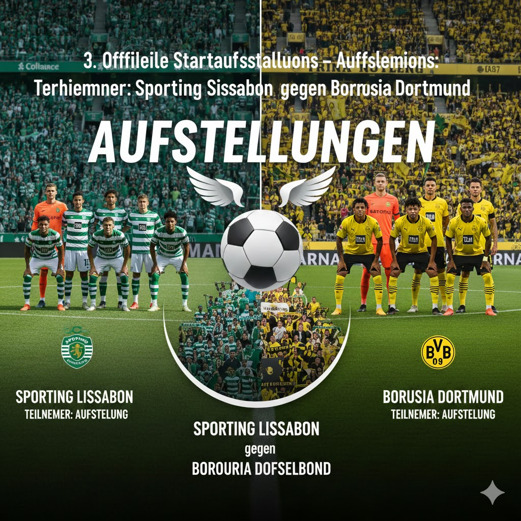 aufstellungen: teilnehmer: sporting lissabon gegen borussia dortmund