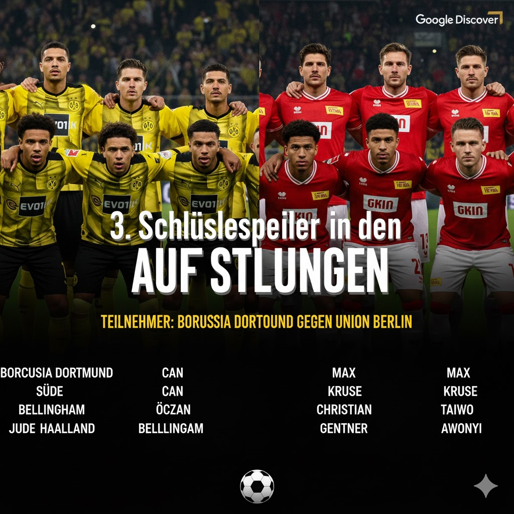 aufstellungen: teilnehmer: borussia dortmund gegen union berlin