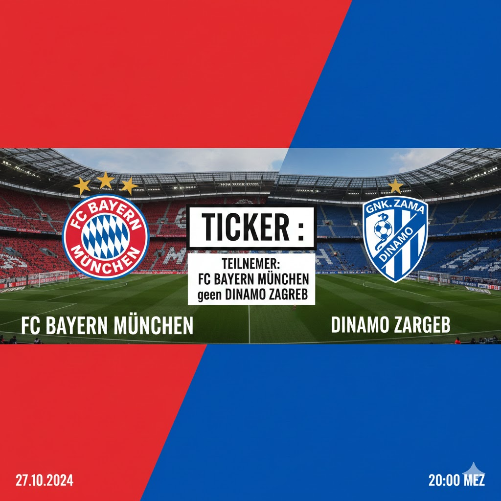 ticker: teilnehmer: fc bayern münchen gegen dinamo zagreb