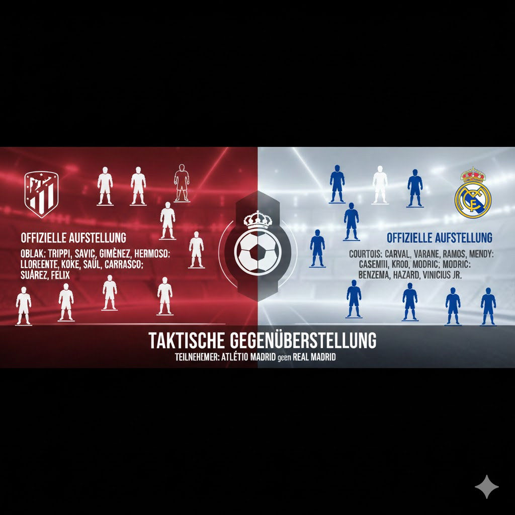 aufstellungen: teilnehmer: atlético madrid gegen real madrid