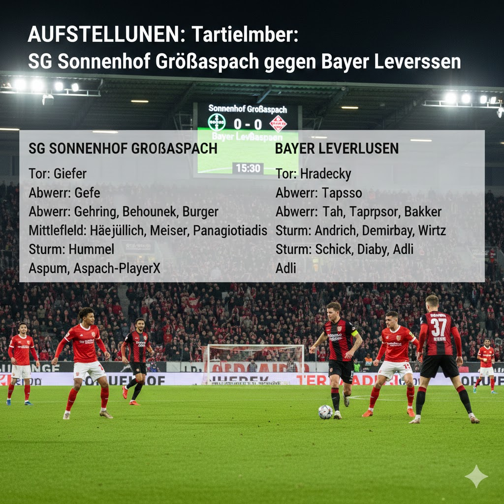 aufstellungen: teilnehmer: sonnenhof großaspach gegen bayer leverkusen