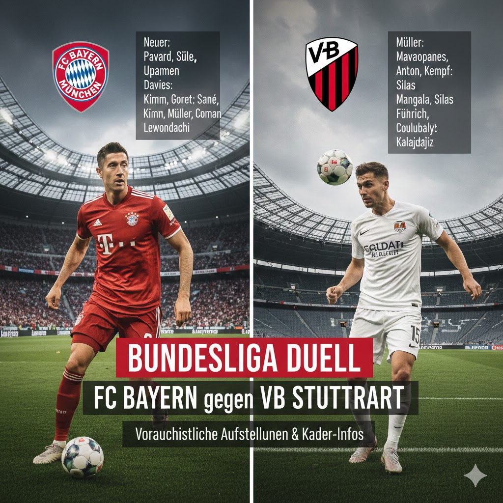 aufstellungen: teilnehmer: fc bayern münchen gegen vfb stuttgart