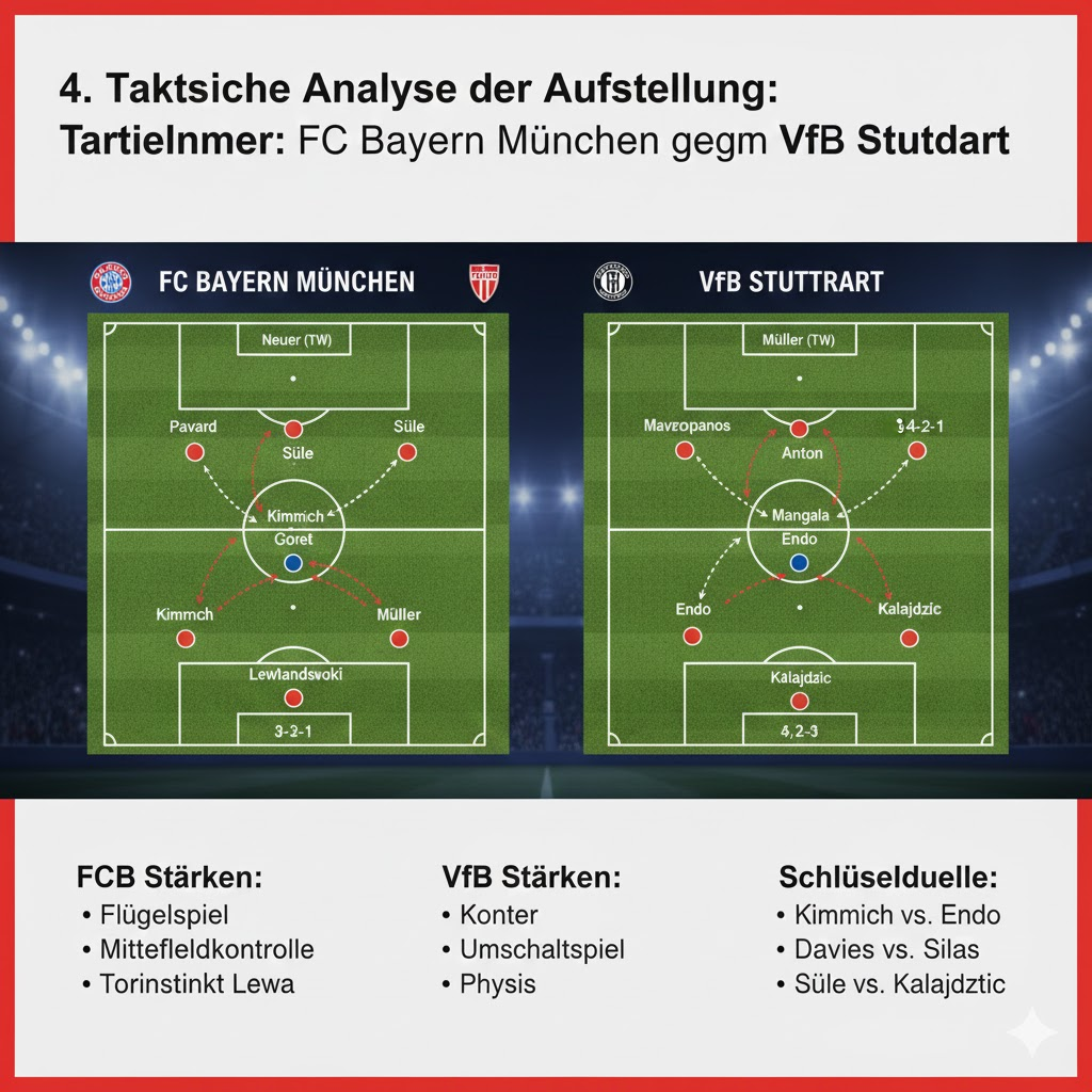 aufstellungen: teilnehmer: fc bayern münchen gegen vfb stuttgart