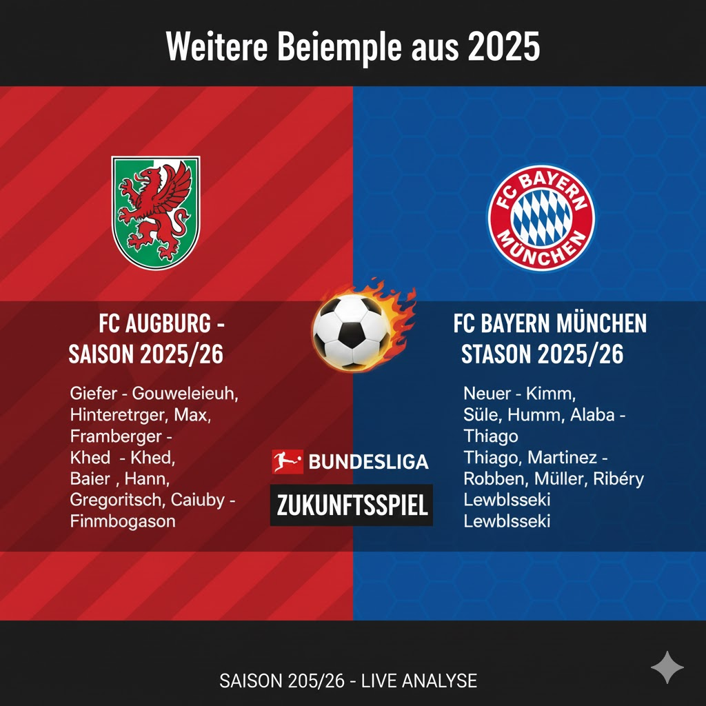 aufstellungen: teilnehmer: fc augsburg gegen fc bayern münchen