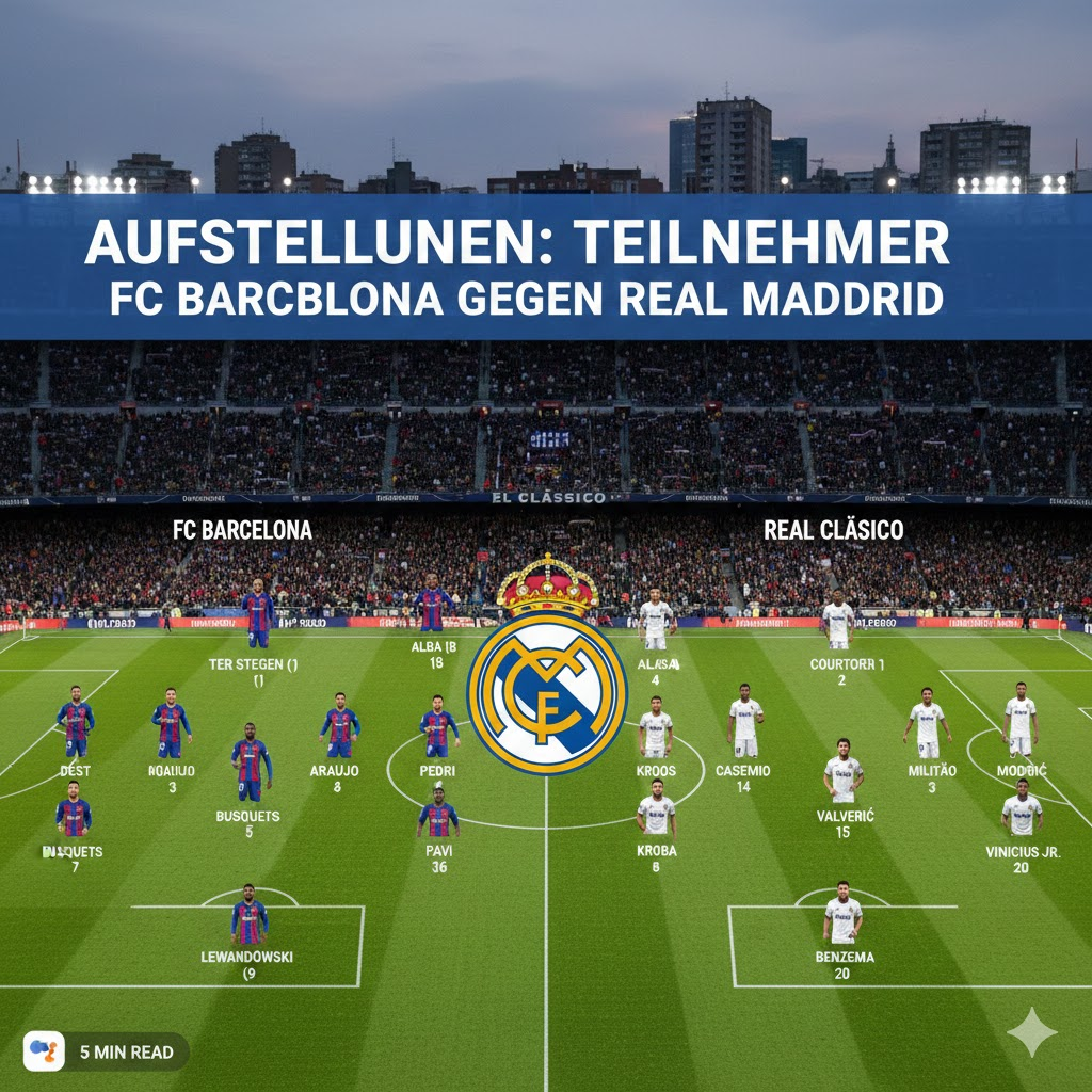 aufstellungen: teilnehmer: fc barcelona gegen real madrid