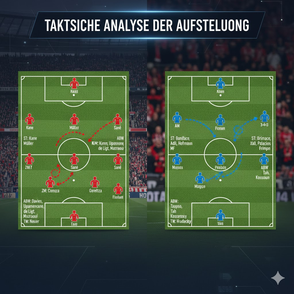 aufstellungen: teilnehmer: bayer leverkusen gegen fc bayern münchen