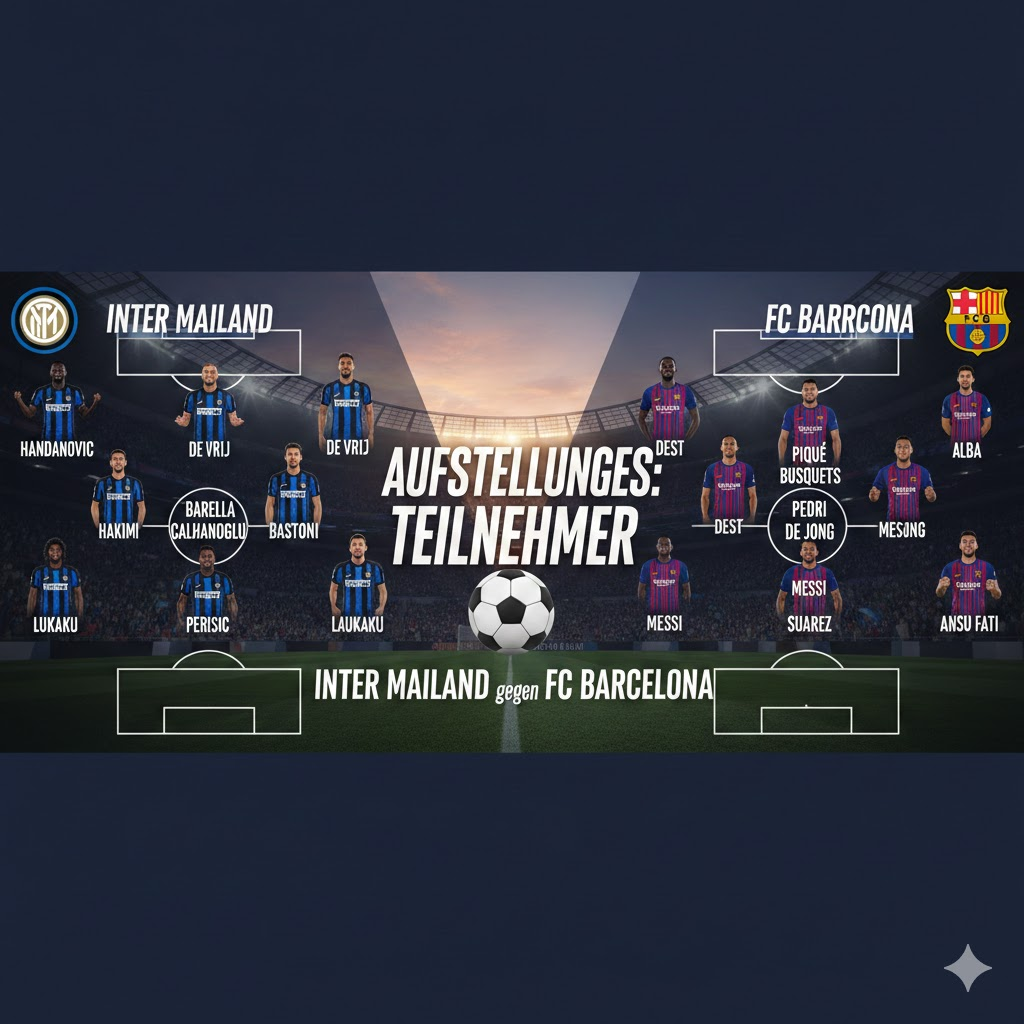 aufstellungen: teilnehmer: inter mailand gegen fc barcelona