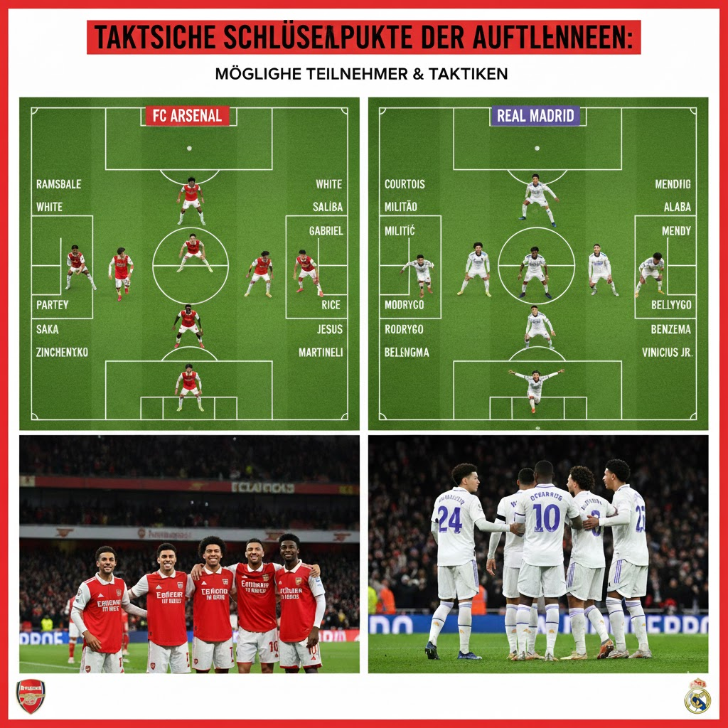 aufstellungen: teilnehmer: fc arsenal gegen real madrid
