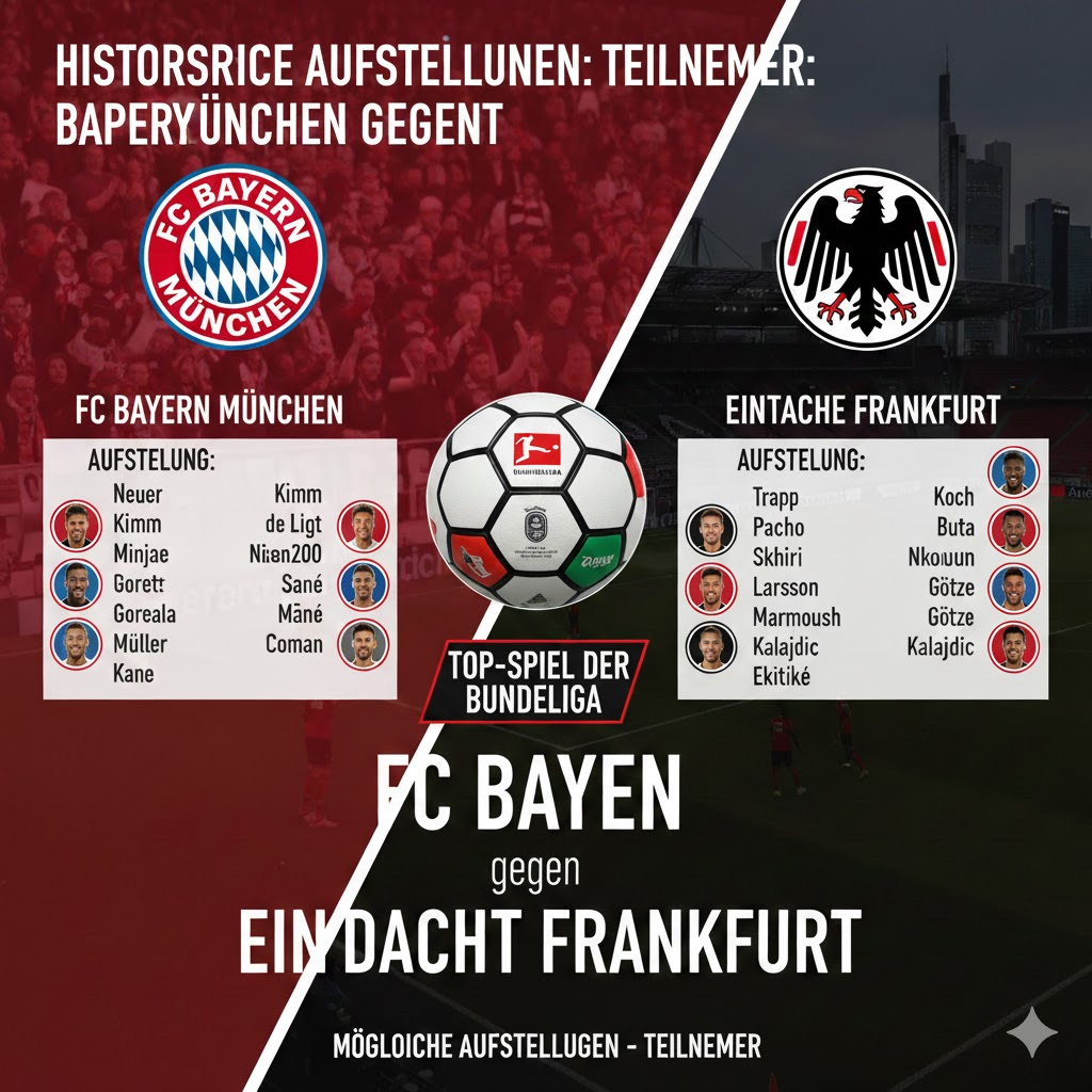 aufstellungen: teilnehmer: fc bayern münchen gegen eintracht frankfurt