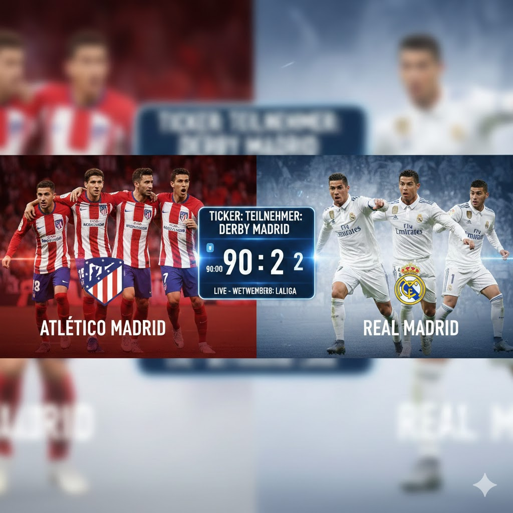 Ticker: Teilnehmer: Atlético Madrid gegen Real Madrid – Alle Infos zum Madrid-Derby