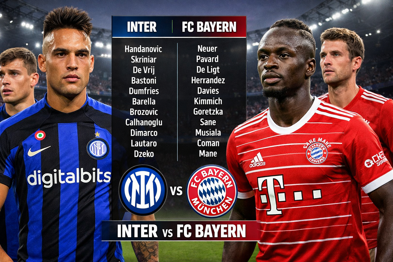Aufstellungen: teilnehmer: inter mailand gegen fc bayern münchen heute live