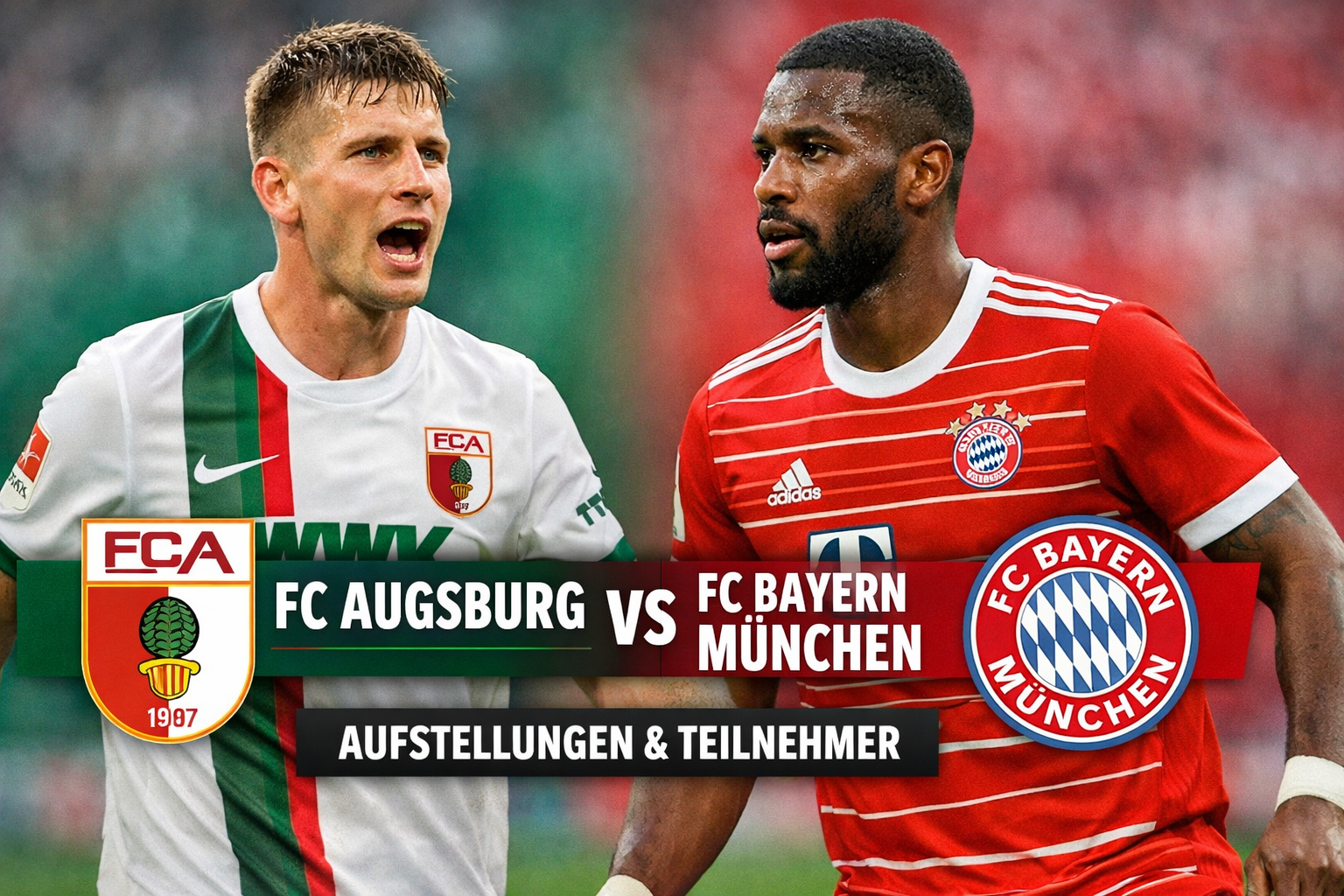 Aufstellungen: Teilnehmer: FC Augsburg gegen FC Bayern München – Wer startet im Bundesliga-Showdown?