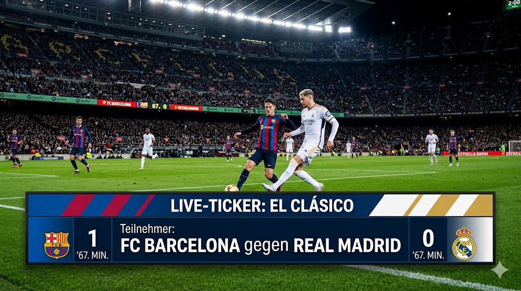 ticker: teilnehmer: fc barcelona gegen real madrid