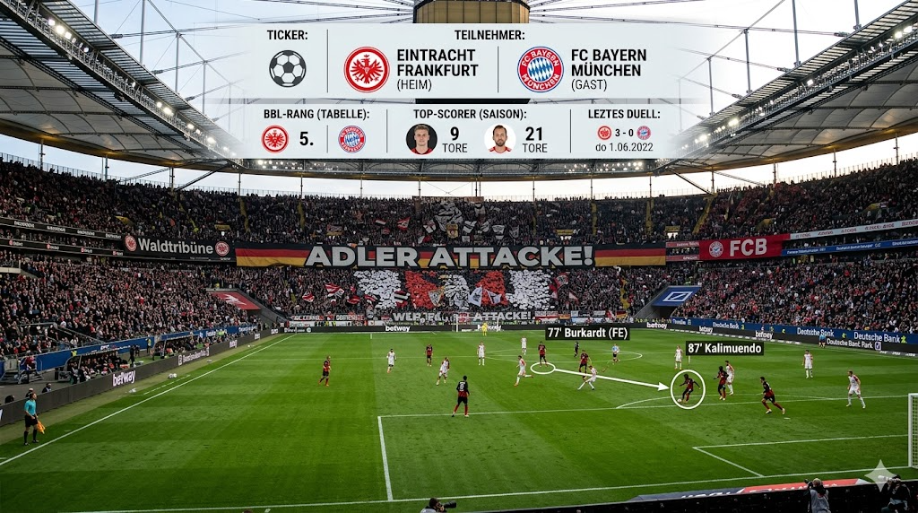 Ticker: Teilnehmer: Eintracht Frankfurt gegen FC Bayern München – Vollständige Analyse, Aufstellungen und Spielverlauf